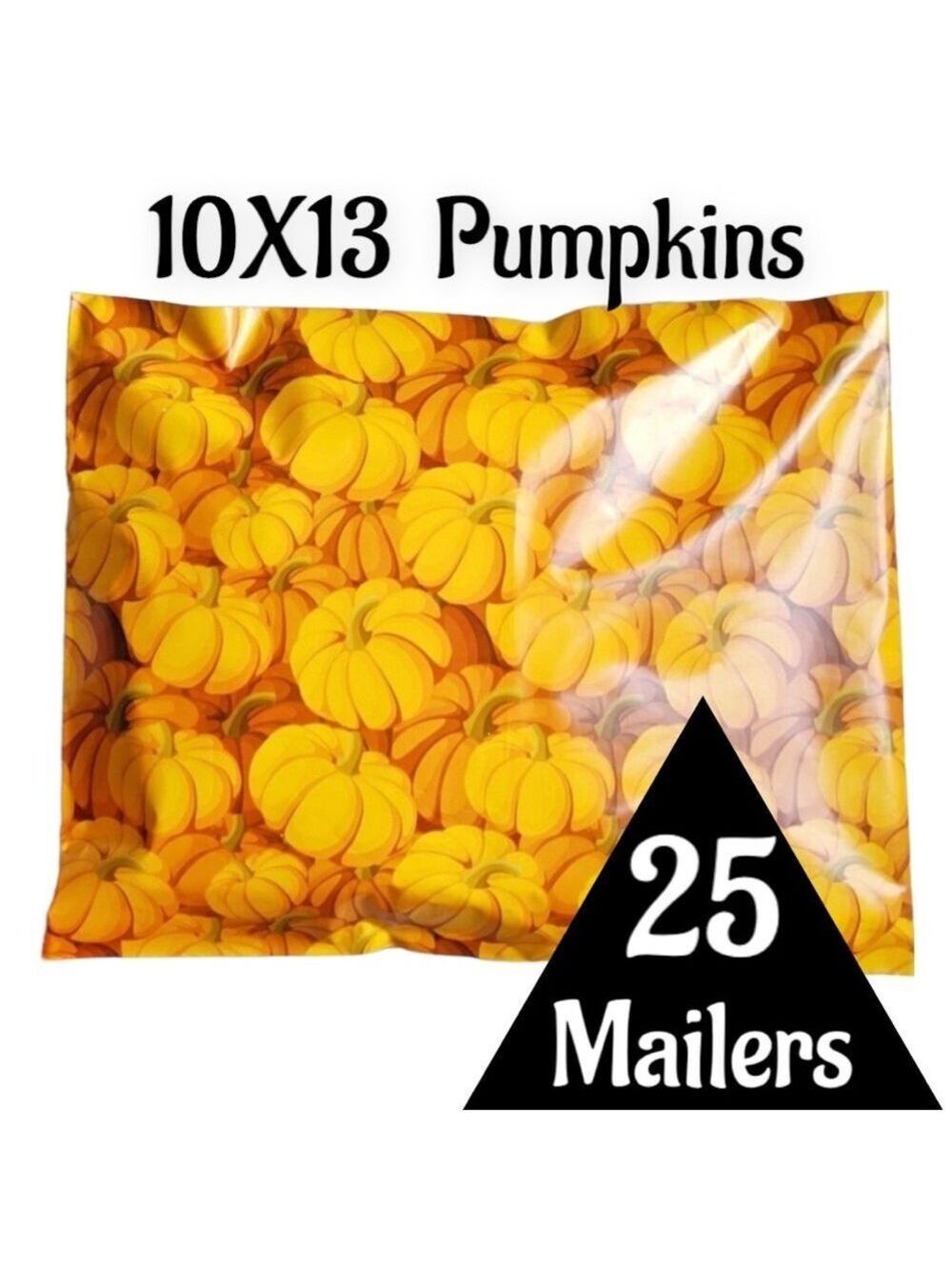 25 10X13 Poly Mailers Pumpkin, Shipping Envelopes Bags PRICE IS FIRM Fall - Picture 7 of 11
